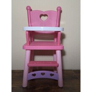 You And Me Kids Pink Toy High Chair with Heart Cutouts